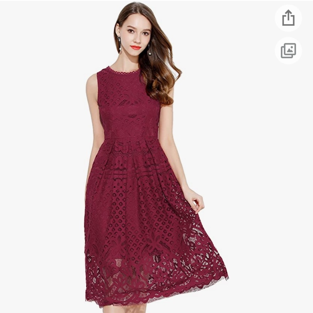 VEIISAR Womens Fashion Sleeveless Lace Fit Elegant Cocktail Party Dress